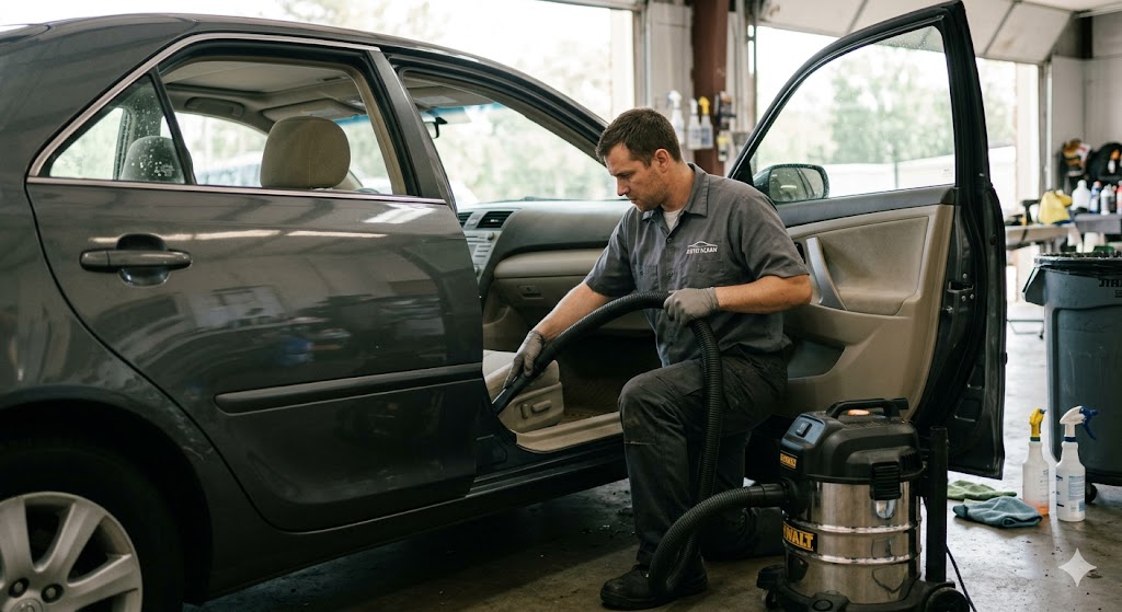 car interior vacuuming